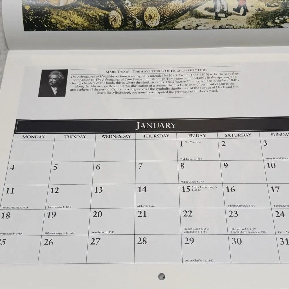 Penguin Classics Books Calendar 1988 Vintage Literature 11x14”